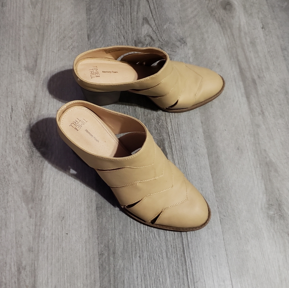Time And Tru Memory Foam Tan Mules - image 8